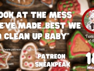 [SPICY] MESSY food fight whilst Christmas baking  FTF  Playful  Teasing  Kissing