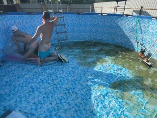 #395 Boss fucks guy at the bottom of the pool while neighbors watch them