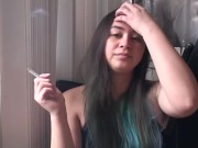 Miss Dee Nicotine having her morning Cigarette