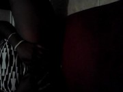 Solo ebony freak pussy play in bathroom 