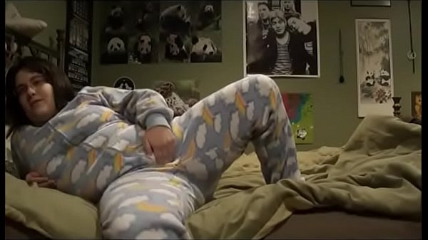 FOOTIE PAJAMA PLAYING: Playing in my parents' bed in pajamas, I masturbate while thinking about my step brother