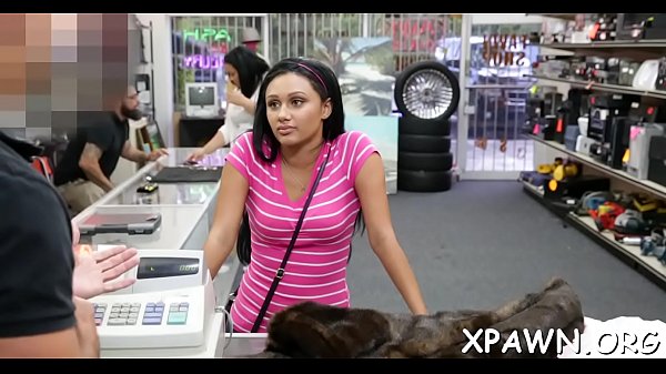 A wicked girl takes up and offer of specie to have sex in shop