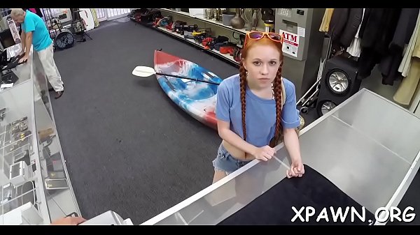 Amazing little bimbo is making a reality sex movie in shop
