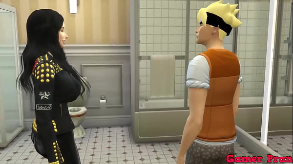 Sexo Grupal Cap 6 Naruto y su Madrastra hinata e Conocida hanabi queda no pueden salir del ba&ntilde_o terminan montandose un encuertro con su  Vecina