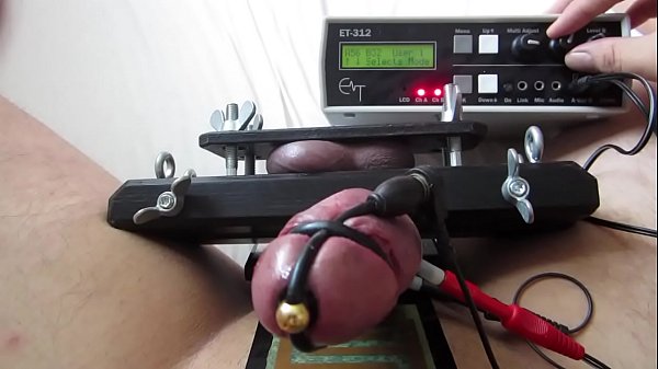Extreme E-Stim CBT Cumshot Crushing Board Session - EROSTEK ET-312B - Big Thick Cock Restraint  Balls Crushed & Squeezed Tight Between Ball Stretcher Humbler - Ball Vice - Intense Genital Squeezing & Pain Play - Bizarre Amateur BDSM Masochist Self