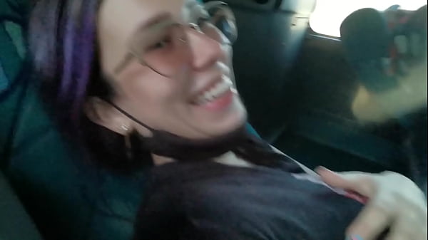 Blowjob and fucking with creampie in public service bus - BlakeProductions
