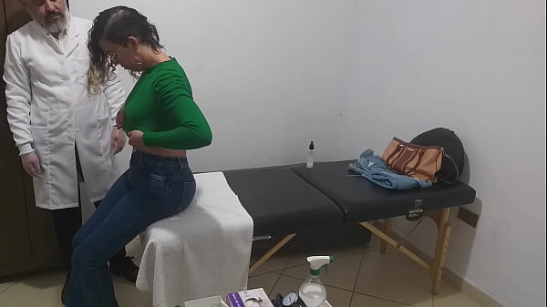 Real examination of anal touch in a woman by the Proctologist.