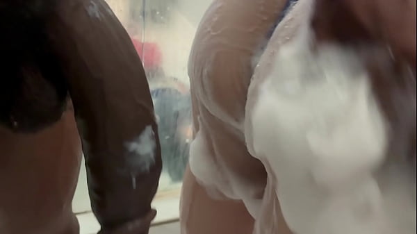 Her tight ass couldn&rsquo_t take his thick BBC in the shower, no matter how much she tried. After stepping out, she bent over and let him destroy her doggystyle&mdash_wet, raw, and deep until she made a mess all over his big black dick and her legs gave