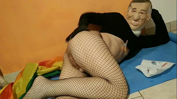 Showing my new fishnet stockings with a good anal insertion too!