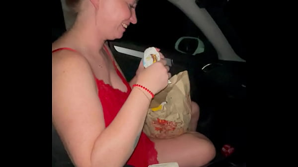 Step brother buy for her MC but before to eat she make great blowjob and finish in her mouth, full mouth of sperm