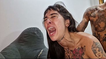 free pv Tattooed Alt Babe Takes Double Anal & DP &ndash_ Two Big Cocks Wreck Her Slim Frame