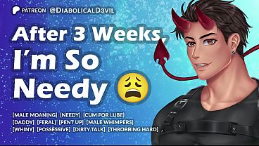Stroking my Needy Cock For the First Time in Three Weeks, Using Cum for Lube || Male Moaning || Loud Male Orgasm || Diabolical D3vil