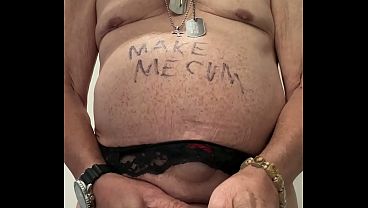 Naked piss and cock rub in loo