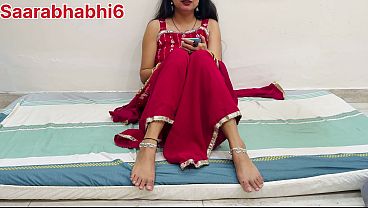 Indian wife video call with husband seducing but wife cheats on a husband while having sex with devar in hindi