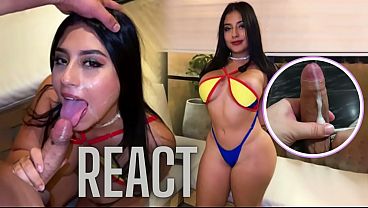 React: Colombian celebrating World Cup: lots of cum on her face and intense sex.