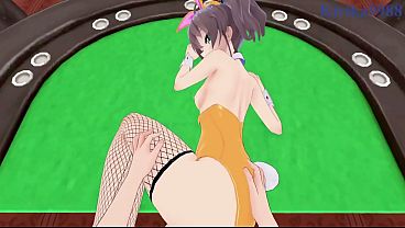 Natsuiro Matsuri (Bunny Girl) and Sakamata Chloe (Bunny Girl) intense sex. - Hololive VTuber POV Hentai