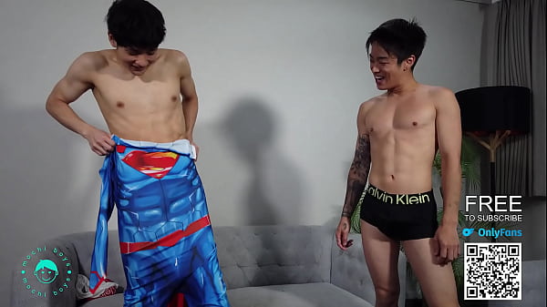 Sexy Japanese Twinks Changing into Superhero Costumes