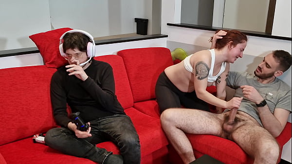 Stepsister fucks with brother's best friend while stepbrother plays videogames (squirt at min. 10.35) - English subtitles - Undress Saga ep. 03