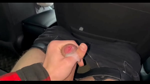 Jerking off to a taxi driver in the car while he's not looking