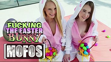 MOFOS - Petite Alice Merches And Sadie Hartz Ride Cock Outdoors After Their Wild Easter Egg Adventure
