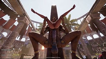 The ancient statue woke up and began to pound Lara in all her holes, filling her with sperm. 3D Hentai Game