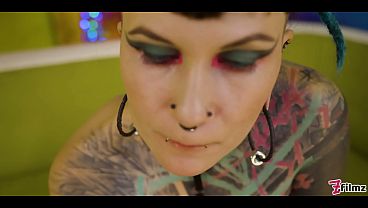 Goth Queen Teases Tiny Tits & Nipples Then Takes Rough Doggy, Dripping Facial Cumshot