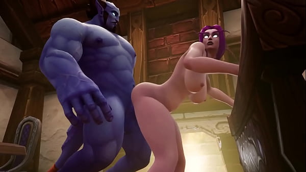Blue Man with Elf | Warcraft Porn Parody