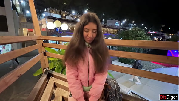 Student girl 18 y.o. fucked first guy she met and he filled her pussy with hot sperm - Creampie