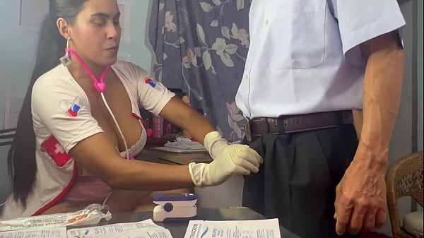 doctor threesome, she takes out the semen from her patient's stepbrother and masturbates her cute hot and slutty busty and big ass patient