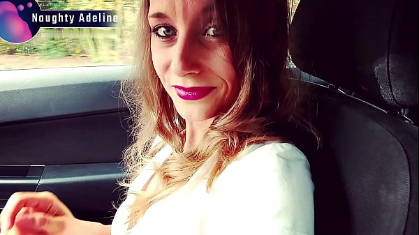 Sloppy blowjob in car with cum in mouth by Naughty Adeline