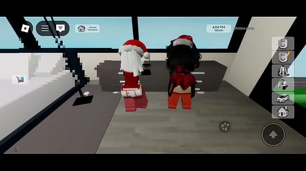 Foda natalina com duas m&atilde_es Noel no brookhaven - Roblox