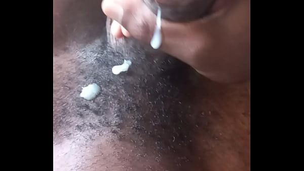 Stroking bbc full cum on my tummy