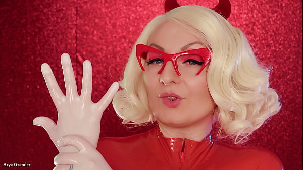 ASMR: vinyl nitrile gloves (blogger in latex rubber Halloween costume)