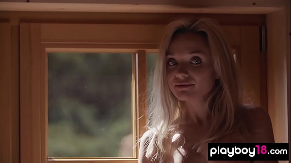 Petite all natural Russian blondie Zhenya Belaya stripping and posing