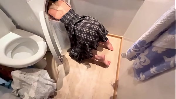 First and tight anal in the washing machine