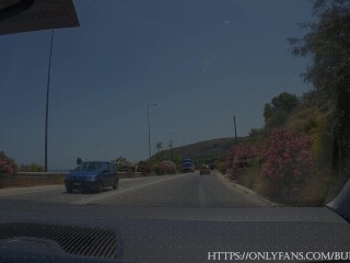 Extreme Blowjob On The Speed Highway! Deepthroat While Driving, Crazy Slut.