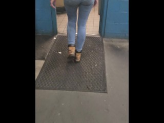 public stall at work bathroom pawg worker fucked doggy
