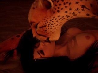 Furry Lesbian erotic licking and scissoring