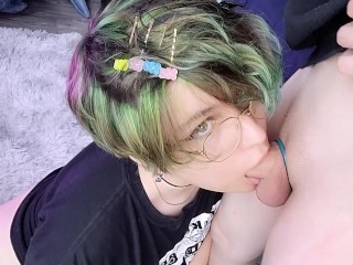 Cutest Sissy Femboy Ever Drains Massive Twink Cock