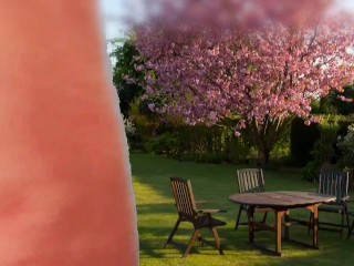 Neighbors watching me dancing sexy nude in the garden