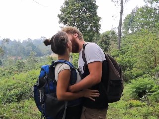 Hot teen couple kissing passionately on tropical paradise island!