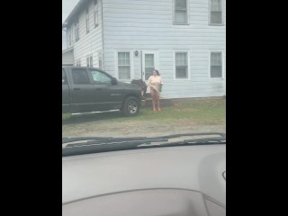 NEIGHBORS WIFE ASKED FOR HUGE FAVOR AND LET ME RAM HER PUSSY IN CAR TO HELP PAY HER RENT!!