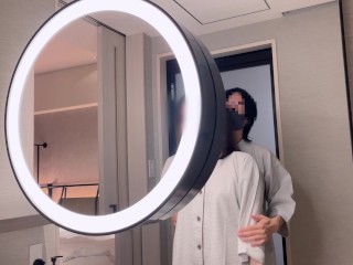 【NTR/イチャラブSEX】ホテル着いてすぐに洗面所でイかされて甘々セックス 人妻さん連続イキ　個人撮影 素人 寝取られ 乳首 女性向け 若妻 痴女 むっちり NTR おっぱい イク瞬間 パイパン H