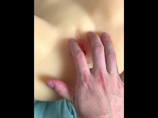【主観オナニー】手マンで焦らしてから穴オナホにぶっかける