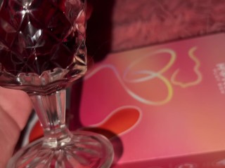 the wine made me horny i masturbate with tongue toy💦