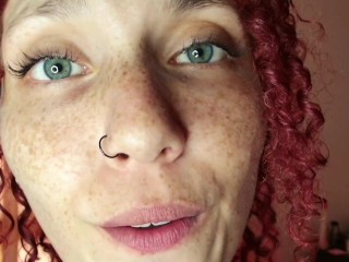 Freckled Redhead girl gives you a sweet JOI while shows her braces - JOI BRACES FETISH