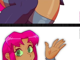 Adult Raven and Starfire fuck