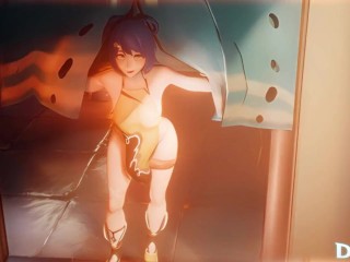 Xiangling Gets her ass penetrated on the kitchen's floor first time Anal Genshin Impact porn Aether