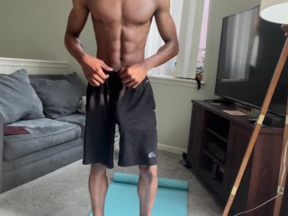 real amateur homemade workout ends with extra thick creamy cum ropes and powerful cumshot with toy