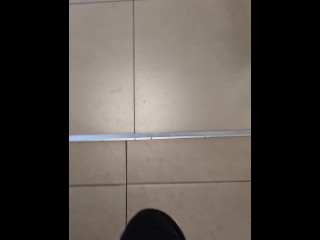 Fucking a bottle of chocolate milk in a gas station bathroom (amateur lesbian)